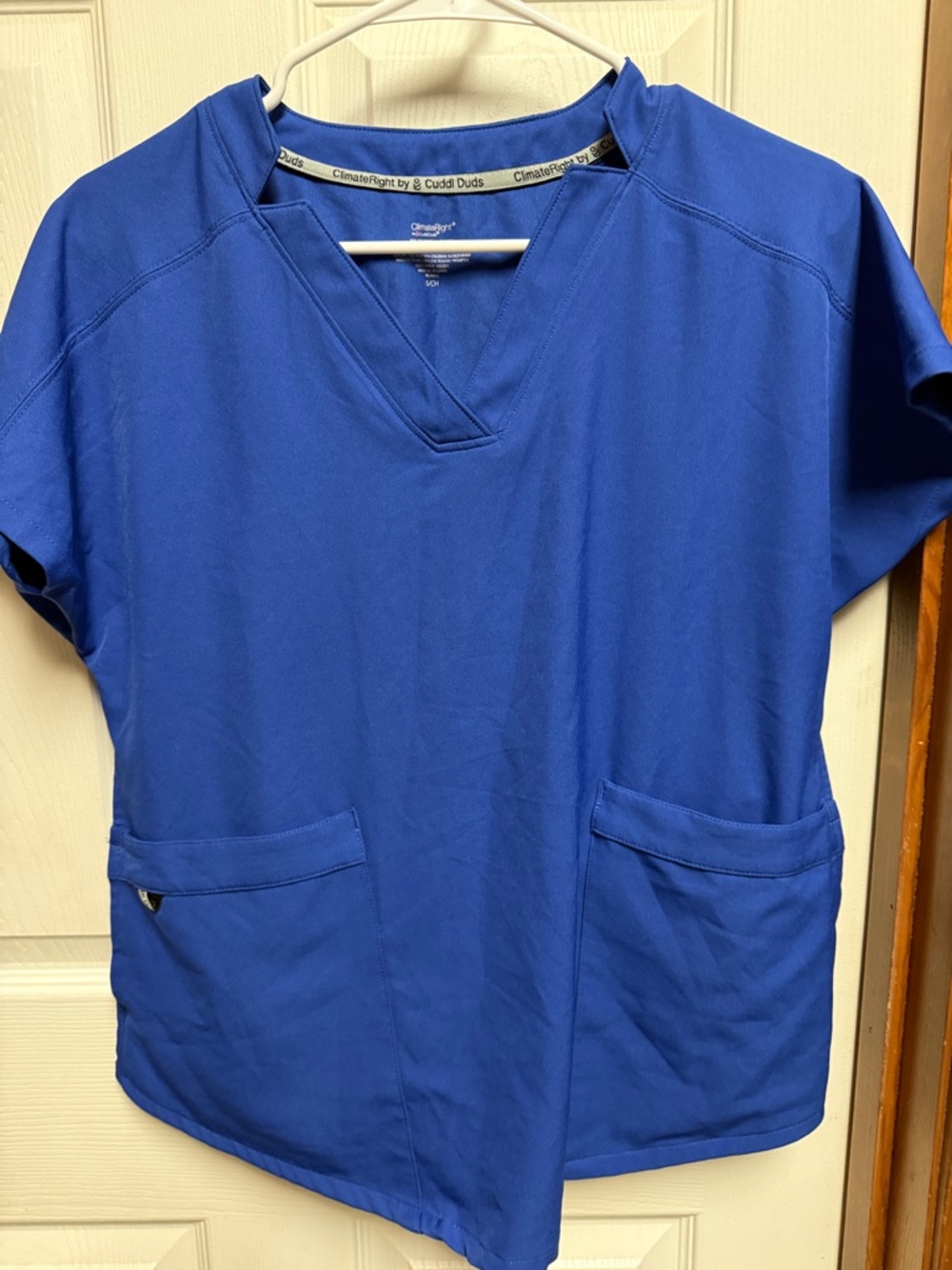 Cuddl Duds Royal Blue V-Neck Utility Top Scrubs